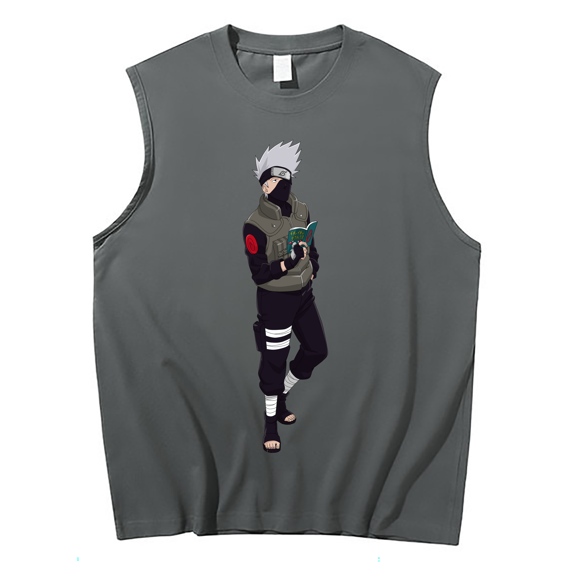 （画像用） NARUTO -ナルト- はたけ カカシ Hatake Kakashi コットン100％タンクトップ（フロントプリント）